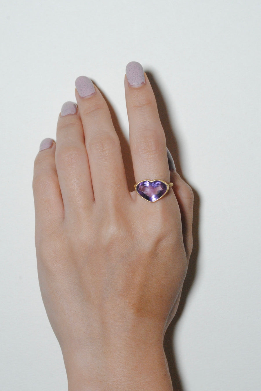 (ピンクアメジスト/gold)Ms.heart ring