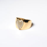 (レモンクオーツ/gold) long heart rough ring