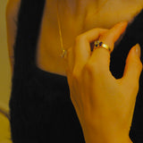 (ロンドンブルートパーズ＿アメジスト＿ブルートパーズ/gold) trio phool ring