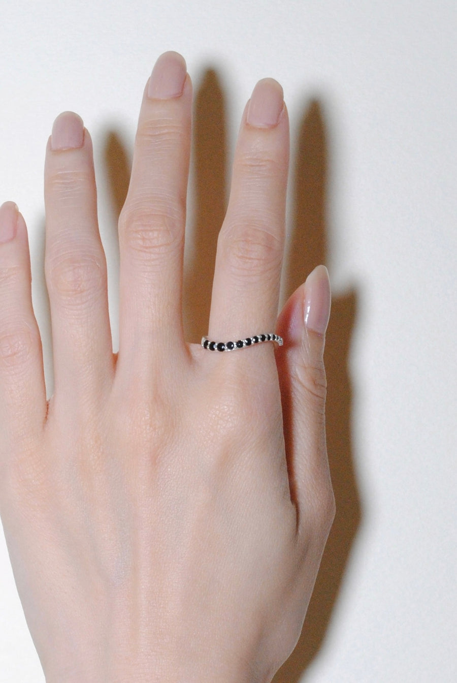 (ブラックオニキス/silver) grow ring