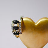 (ブラックオニキス/silver) antique pave triple ring