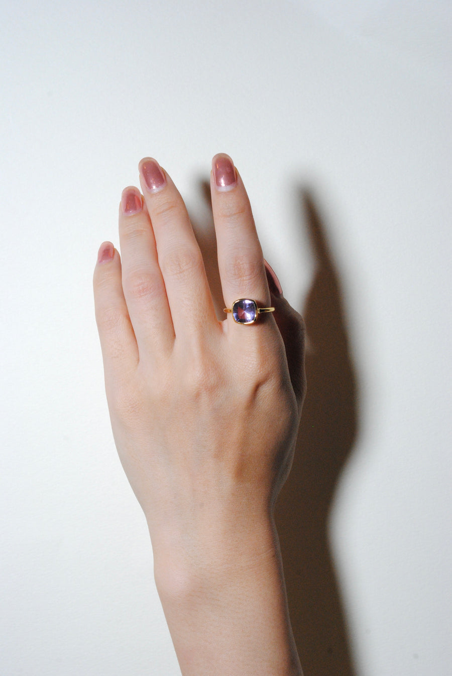 (ピンクアメジスト/gold) corn cave cushion ring