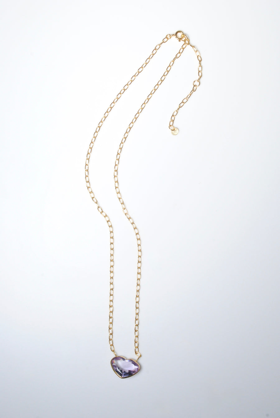 Pink amethyst (gold): Ms.heart necklace