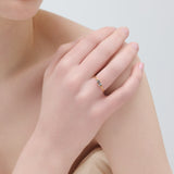 (ブルートパーズ/gold) mini rect boad ring