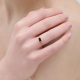 (ブラックオニキス/gold) mini rect boad ring