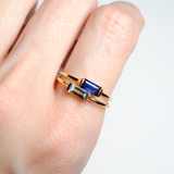 (ブルーサファイア/gold) mini rect boad ring