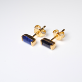 (ブルーサファイア/gold) mini rect boad earring