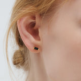 (ブラックオニキス/gold) mini rect boad earring