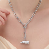 (ハウライト/silver) 4way horn mantel chain  necklace
