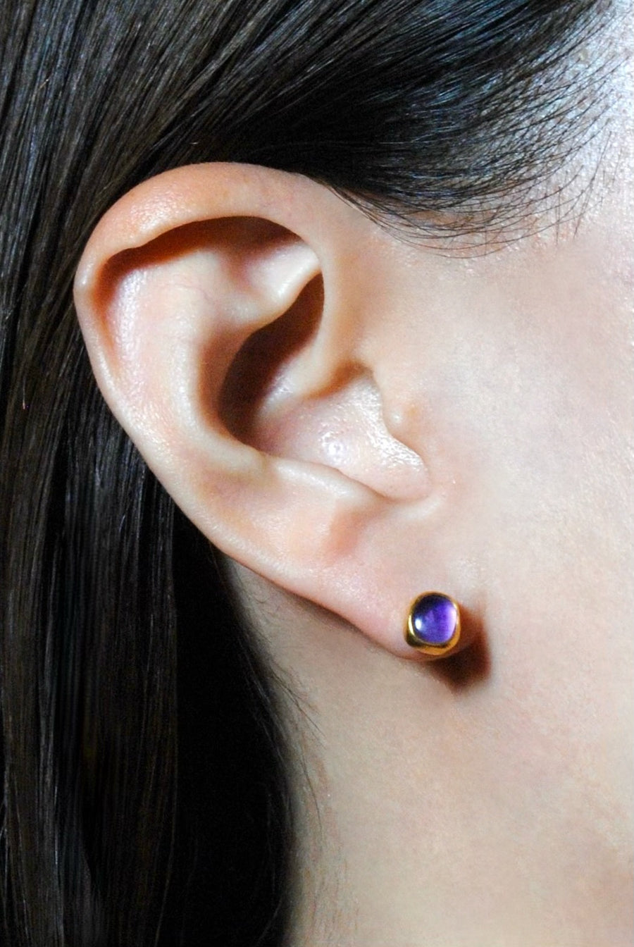 (アメジスト/gold) deformed petit earring