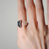 (モアサナイト/silver) curvy form pave ring