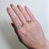 (ラベンダーアメジスト/gold) mini frame pave ring
