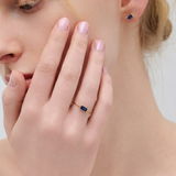 (ブルーサファイア/gold) mini rect boad ring