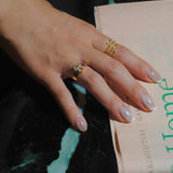 (ブルートパーズ＿ピンクアメジスト＿ホワイトトパーズ/gold) trio phool ring