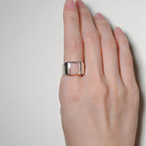 (クリスタル/silver) unisex block ring