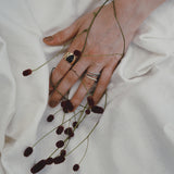 (レモンクリソプレーズ/silver) long heart rough ring