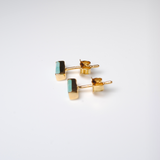 (アマゾナイト/gold) mini rect boad earring
