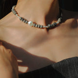 (ピカソジャスパー_パール) 2way playful rosary necklace