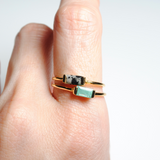 (アマゾナイト/gold) mini rect boad ring