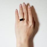 (ブラックオニキス/gold) rect board ring