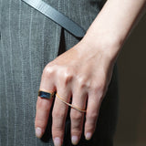(モアサナイト/gold) straight bar double finger ring