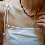 【予約販売】(ルビージェイド/スモーキークオーツ/ガーネット) playful rosary necklace