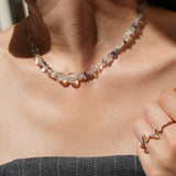 【予約販売】(アクアマリン/マルチフローライト) playful rosary necklace