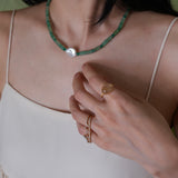【予約販売】(アベンチュリンアゲート/パール) playful rosary necklace