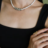 【予約販売】(ダルメシアンジャスパー/ハウライト) playful rosary necklace