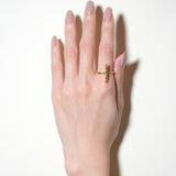 (ブルートパーズ＆スモーキークオーツ＆グリーンオニキス/gold) dotsn dots ring