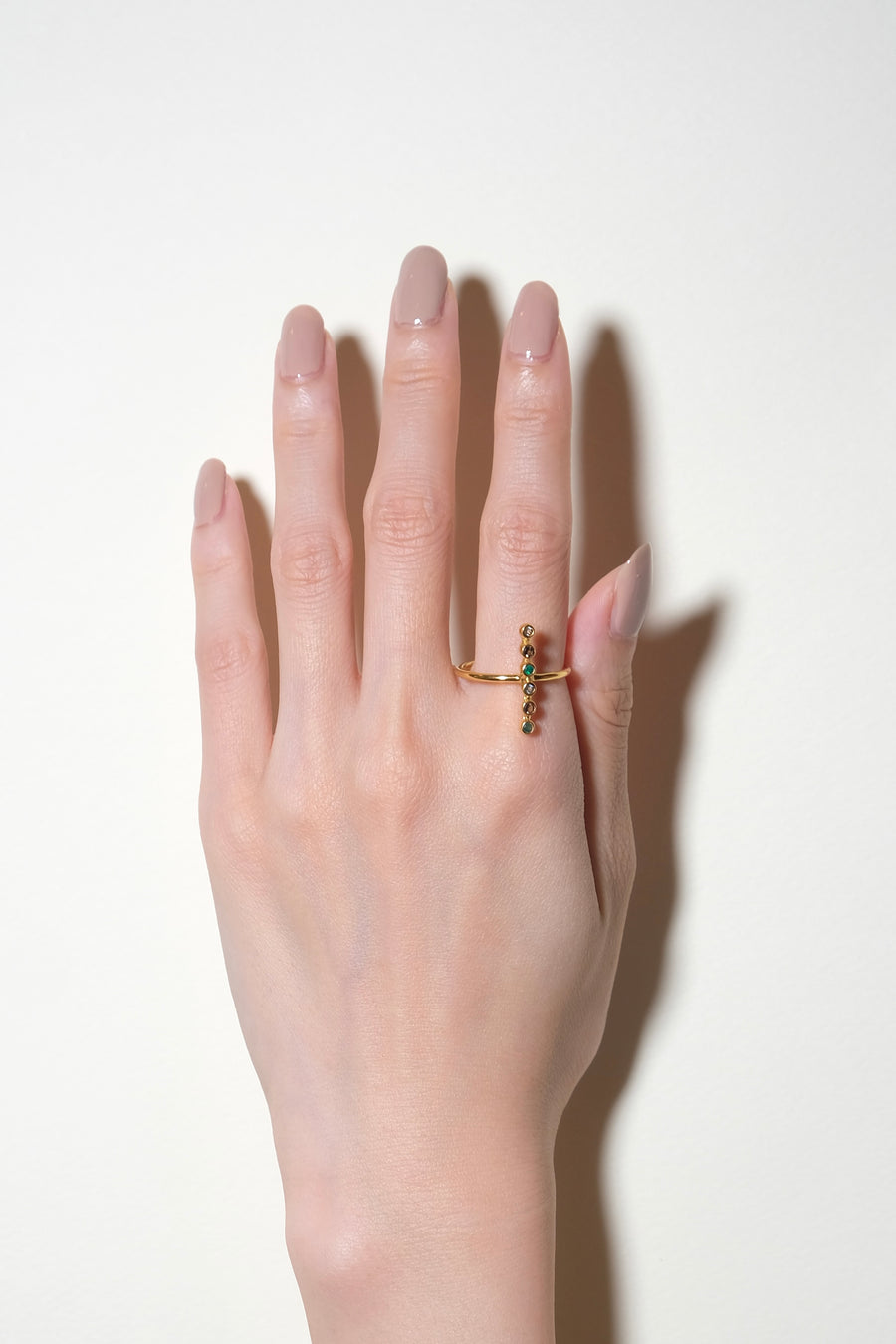 (ブルートパーズ＆スモーキークオーツ＆グリーンオニキス/gold) dotsn dots ring