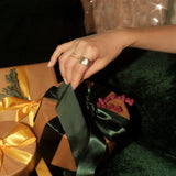 (マザーオブパール/gold) long heart rough ring