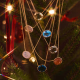 ゴールデングリーン(gold)：oval flower necklace