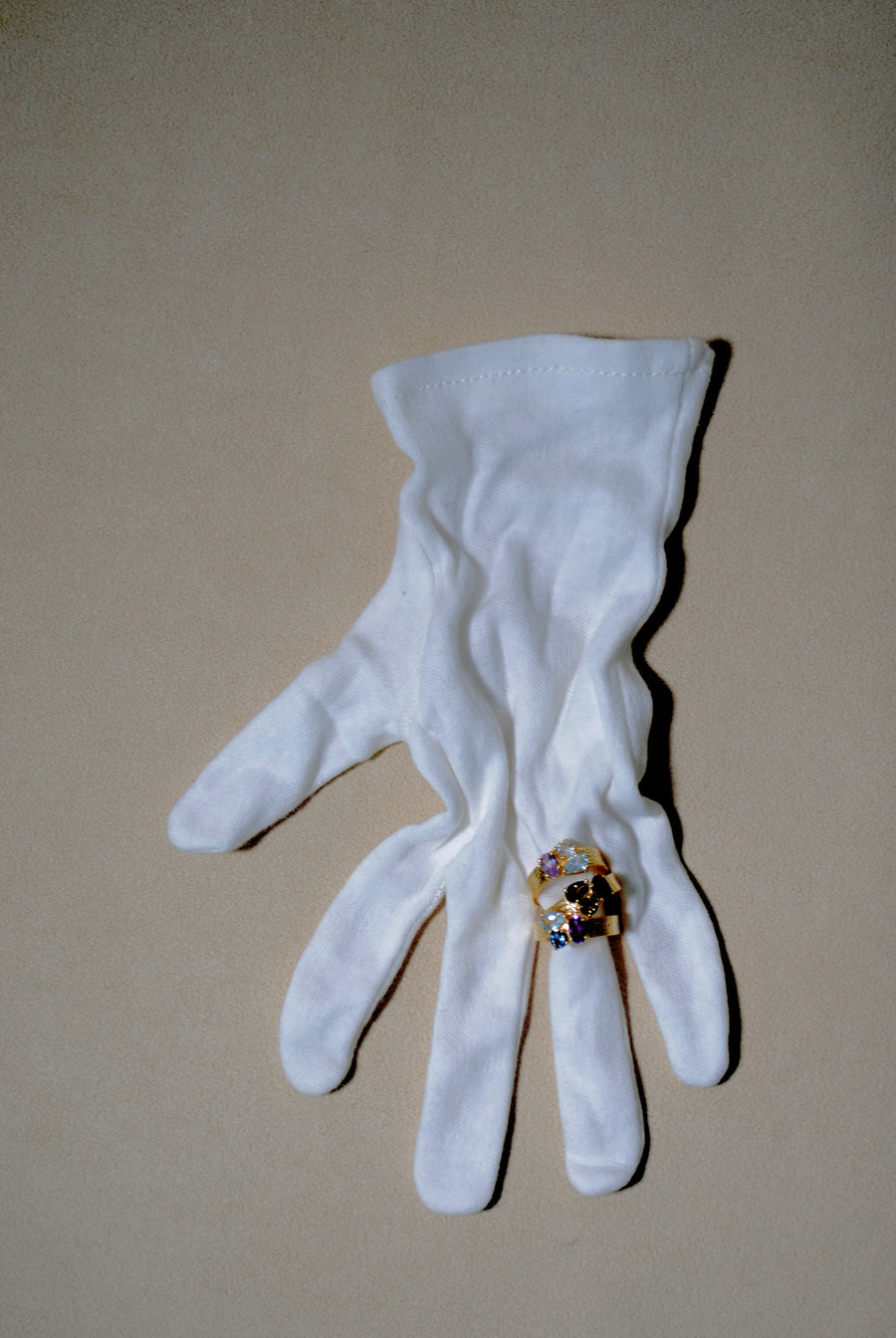 (スモーキークオーツ/gold) trio phool ring
