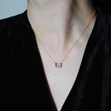 (ピンクアメジスト/gold) octagon tile necklace