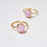 (クンツァイト/gold)simple dot ring