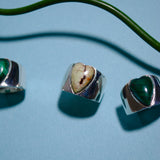 (レモンクリソプレーズ/silver) long heart rough ring