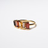 (スモーキークオーツ&ガーネット&シトリン/gold) cobble vow ring