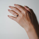 (ロンドンブルートパーズ/gold) rect petit ring