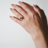 (ミントフローライト/gold) rect petit ring