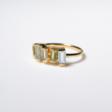 (ペリドット&アクアマリン&ホワイトトパーズ/gold) cobble vow ring