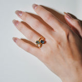 (ロンドンブルートパーズ/gold) rect petit ring