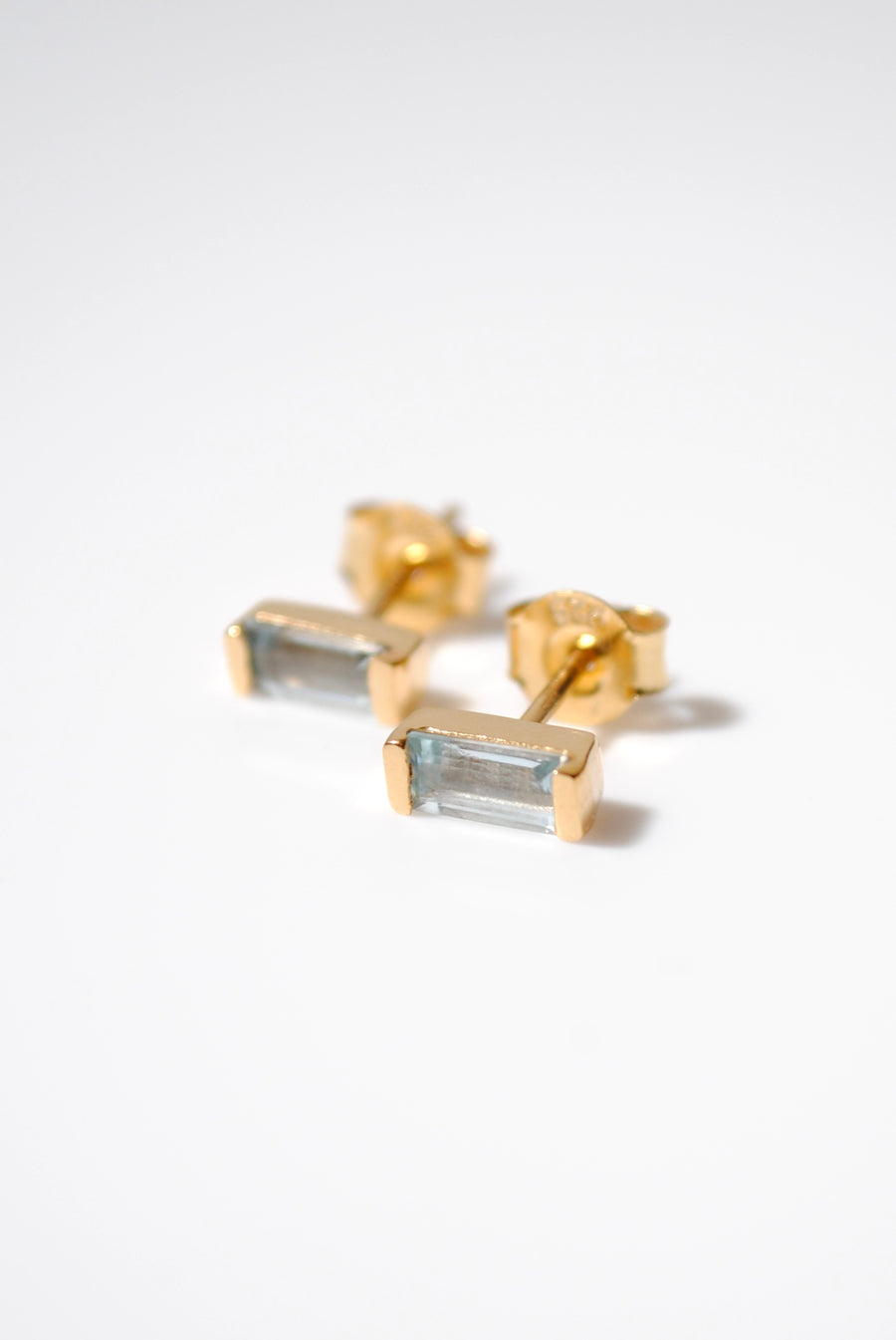 (ブルートパーズ/gold) mini rect boad earring