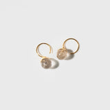 (ゴールデンルチルクオーツ/gold) acorn ball earring