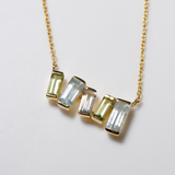(ペリドット&アクアマリン&ホワイトトパーズ/gold) cobble vow necklace
