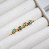 (ロンドンブルートパーズ/gold) rect petit ring