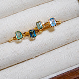 (ロンドンブルートパーズ/gold) rect petit ring