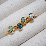 (ロンドンブルートパーズ/gold) rect petit ring