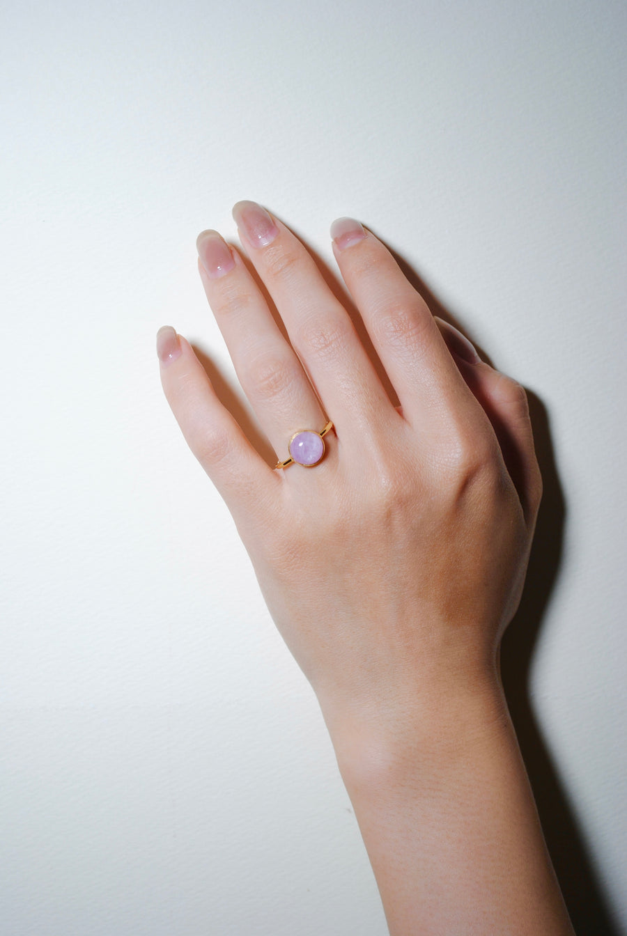 (クンツァイト/gold)simple dot ring