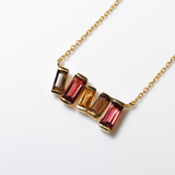 (スモーキークオーツ&ガーネット&シトリン/gold) cobble vow necklace
